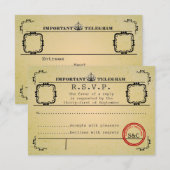 Vintage Telegrammhochzeit R.S.V.P RSVP Karte (Vorne/Hinten)
