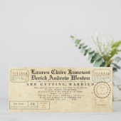 Vintage Telegrammteeeinladung Einladung (Stehend Vorderseite)