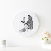 Vintage Telephones Illustration Phone Retro Phones Große Wanduhr (Zuhause)