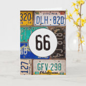 Vintage Teller für den 66. Geburtstag Karte (Gelbe Blume)