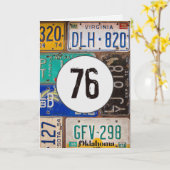 Vintage Teller für den 76. Geburtstag Karte (Gelbe Blume)