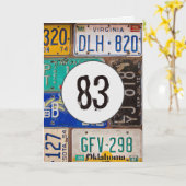 Vintage Teller für den 83. Geburtstag Karte (Gelbe Blume)