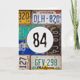 Vintage Teller für den 84. Geburtstag Karte