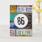 Vintage Teller für den 86. Geburtstag Karte (Gelbe Blume)