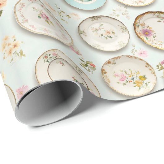 Vintage Teller Geschenkpapier (Rolleneckpunkt)