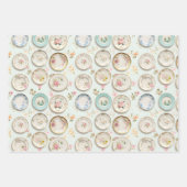 Vintage Teller Geschenkpapier Set (Vorderseite 2)