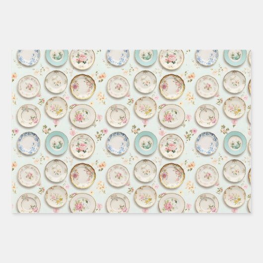 Vintage Teller Geschenkpapier Set (Vorderseite 2)