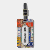 Vintage Teller mit Metallkennzeichnung Gepäckanhänger (Vorderseite vertikal)