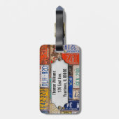 Vintage Teller mit Metallkennzeichnung Gepäckanhänger (Rückseite vertikal)