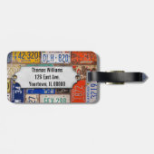 Vintage Teller mit Metallkennzeichnung Gepäckanhänger (Rückseite horizontal)