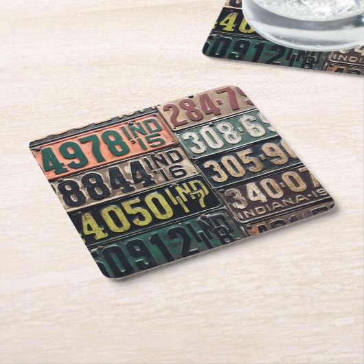 Vintage Teller Rechteckiger Pappuntersetzer (angewinkelt)