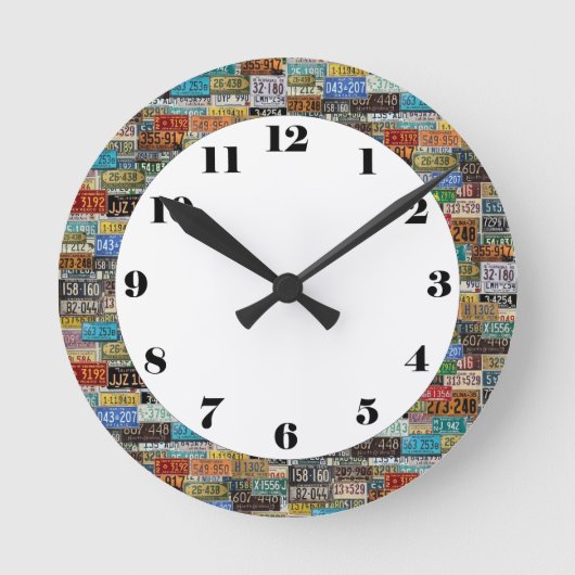 Vintage Teller Runde Wanduhr (Vorderseite)