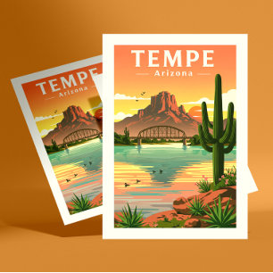 Vintage Tempe Arizona Postkarte