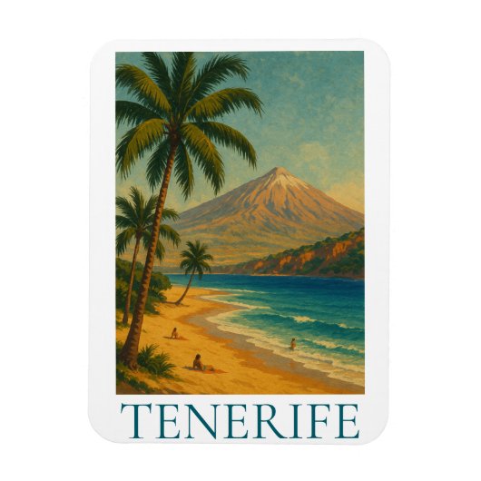Vintage Tenerife Canary Island Beach Playa Travel Magnet (Vertikal)