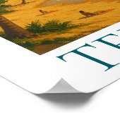 Vintage Tenerife Canary Island Beach Playa Travel Poster (Ecke)