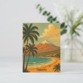 Vintage Tenerife Canary Island Mount Teide Travel  Postkarte (Stehend Vorderseite)