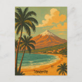 Vintage Tenerife Canary Island Mount Teide Travel  Postkarte (Vorderseite)