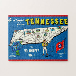 Vintage-Tennessee-Karte 11x14 Puzzle