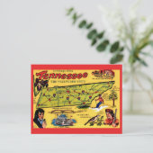Vintage-Tennessee-Karte als Postkarte (Stehend Vorderseite)