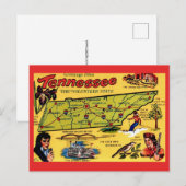 Vintage-Tennessee-Karte als Postkarte (Vorne/Hinten)