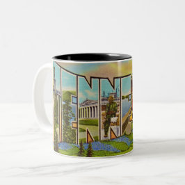 Vintage-Tennessee-Postkarten-Tasse Zweifarbige Tasse