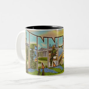 Vintage-Tennessee-Postkarten-Tasse Zweifarbige Tasse