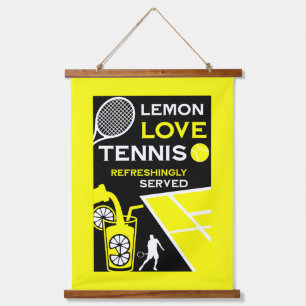 Vintage-Tennis-Limonade Wandteppich Mit Holzrahmen