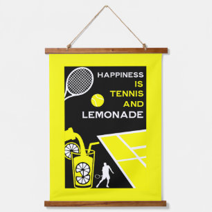 Vintage-Tennis-Limonade Wandteppich Mit Holzrahmen