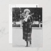 Vintage Tennis-Mode der 1920er Jahre Postkarte (Vorne/Hinten)