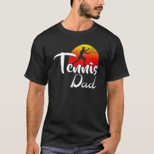 Vintage-Tennis-Vater Retro-Sonnenuntergang Lustige T-Shirt