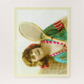 Vintage Tennisdame Puzzle (Vertikal)