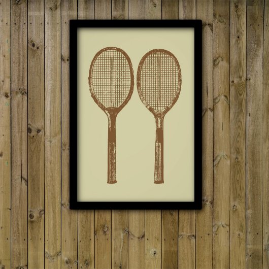 Vintage Tennisschläger Fotodruck