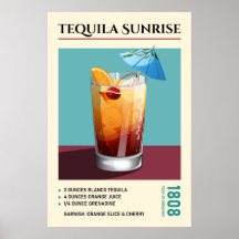 Vintage Tequila Sunrise Cocktail Rezept Kunstwerk