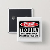 Vintage Tequila Warnschild Button (Vorne & Hinten)
