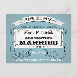 Vintage Terminankündigung zur Hochzeit Ankündigungspostkarte