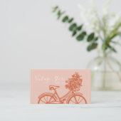 Vintage Terracotta Blume Velo Visitenkarte (Stehend Vorderseite)