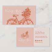 Vintage Terracotta Blume Velo Visitenkarte (Vorne/Hinten)