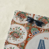 Vintage Terracotta-Tiles Monogram Strandtuch (Beispiel)