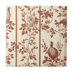 Vintage Terrakotta-Bauernhuhn-Toile-Design Fliese