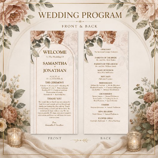 Vintage Terrakotta Blumenhochzeit | Programm