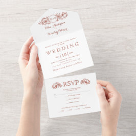 Vintage Terrakotta Blütenrahmen All In One Einladung