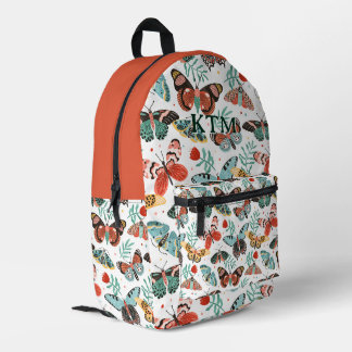 Vintage-Terrakotta-Schmetterling- und Motten-Perso Bedruckter Rucksack