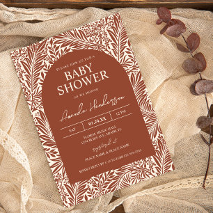 Vintage-Terrakotta-Wildblumen-Baby-Party Einladung