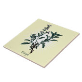 Vintage Terrasse Herb Botanische Keramik Fliese (Seite)