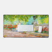 Vintage Terrasse, Park mit Aussicht (1887) zeichne Schreibtischunterlage (Tastatur & Maus)