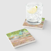 Vintage Terrasse, Park mit Aussicht (1887) zeichne Steinuntersetzer (Seitenansicht)