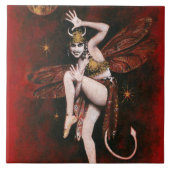 Vintage Teufel-Dame Ceramic Tile Fliese (Vorderseite)