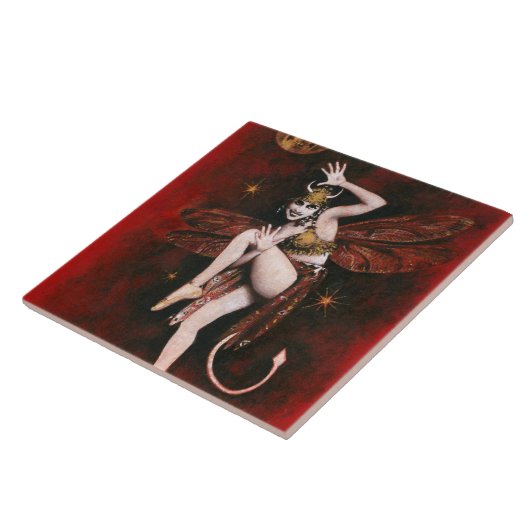 Vintage Teufel-Dame Ceramic Tile Fliese (Seite)