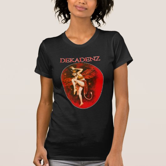 Vintage Teufel-Dame Dekadenz T-shirt (Vorderseite)