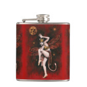 Vintage Teufel-Dame Flask Flachmann (Vorderseite)